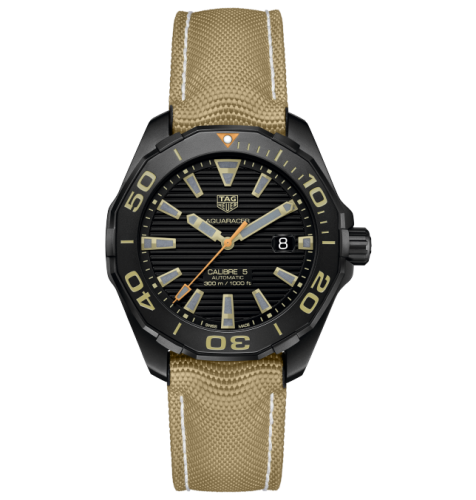 TAG Heuer Aquaracer 300M Calibre 5 41 Titanium PVD / Black - Sand / Nylon